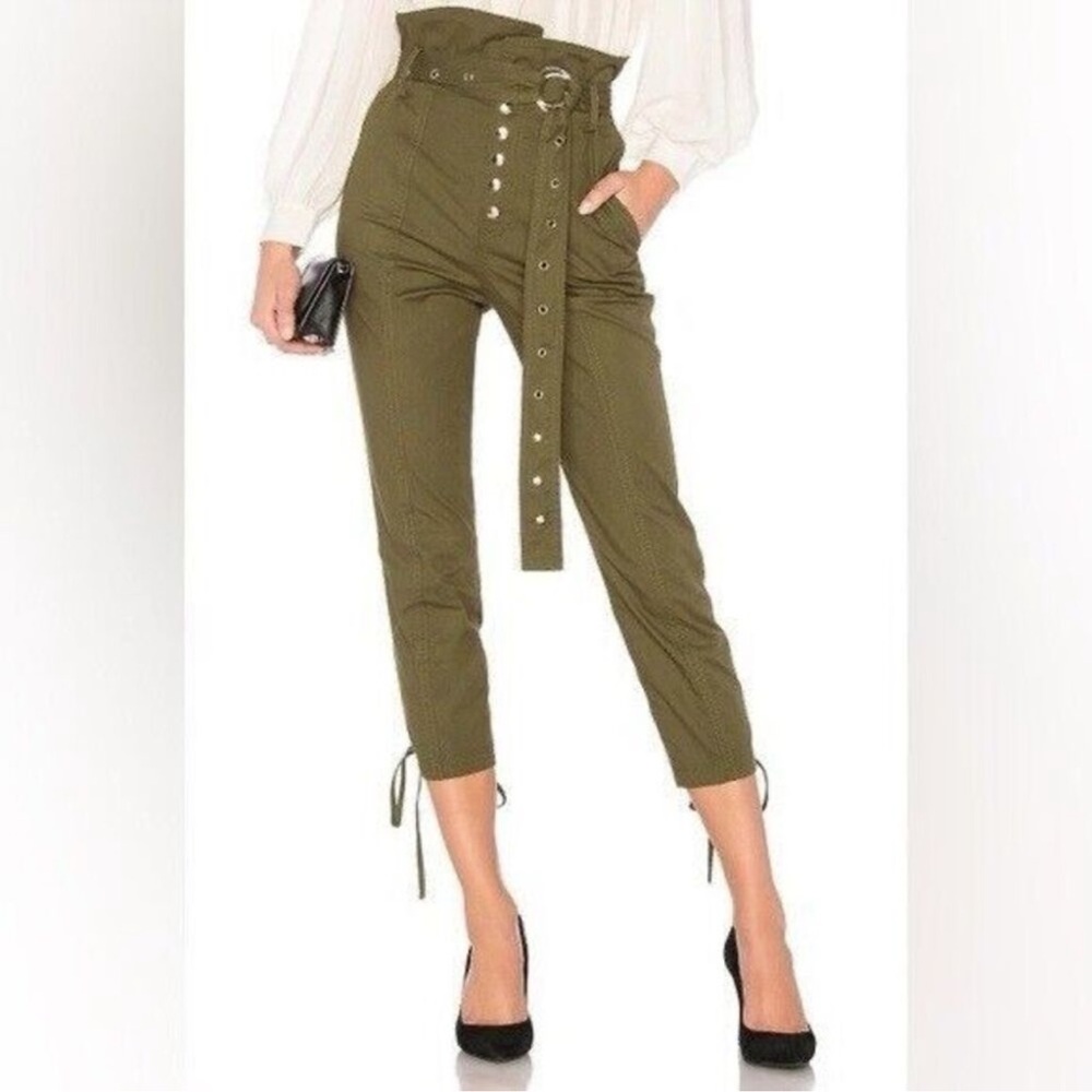 Marisa Webb Army Green Ankle Length Pants, Belted | Size:0